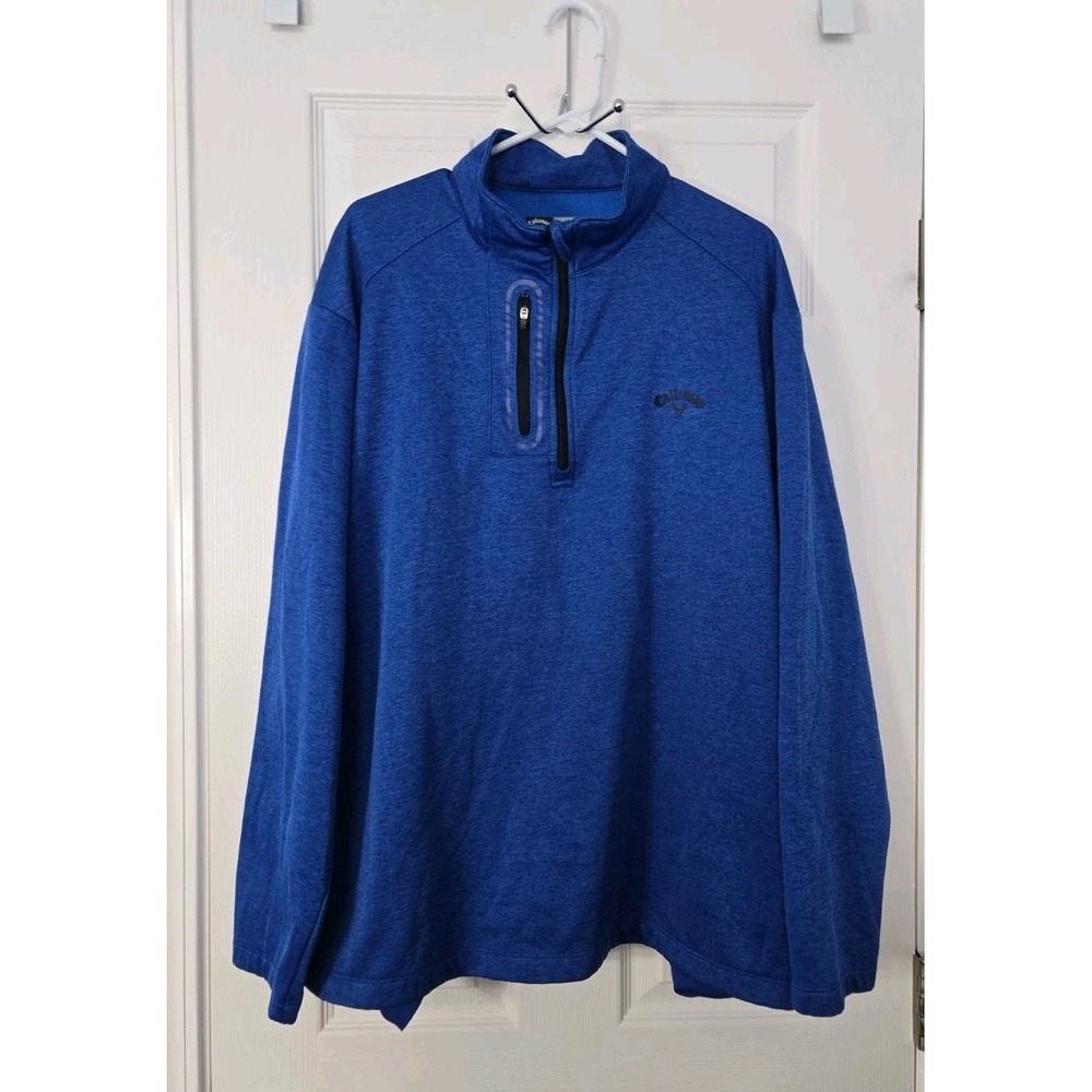 Callaway‎ Blue 1/4 Zip Pull Over Long Sleeve Golf Jacket Men's Size XXL